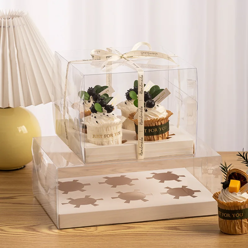 Custom Luxury Cupcake Box High Quality Wedding Cupcake Boxes With Clear Window