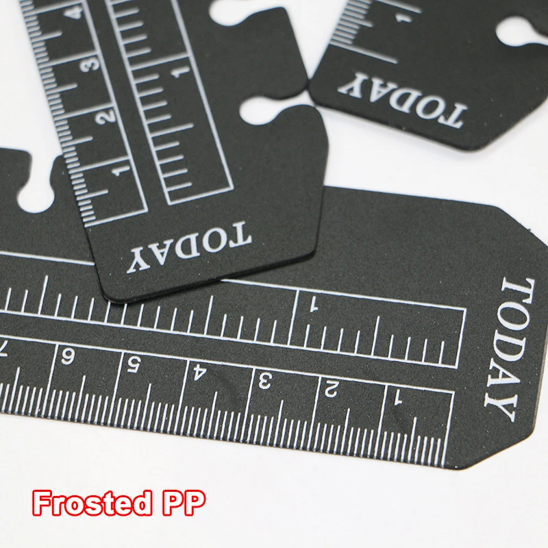 A5/A6/A7 black PP ruler with 6 rings binder ,plastic ruler custom for planner , white print ruler