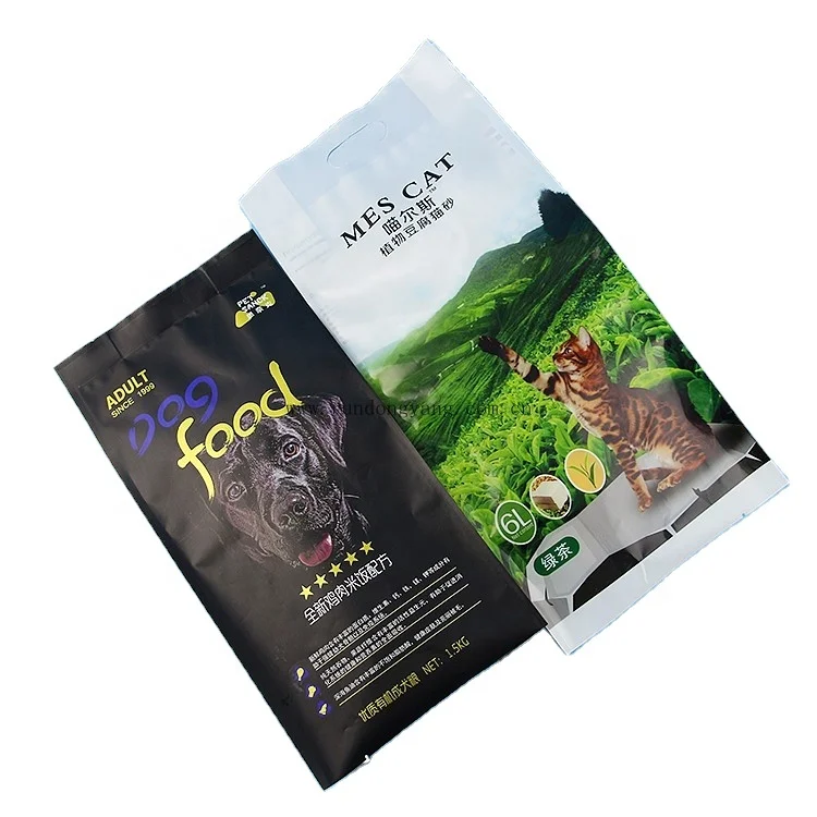 Custom Printed Cat Dog Food Plastic Bag  Aluminum Foil Zip Lock Pet Food Packaging Bags