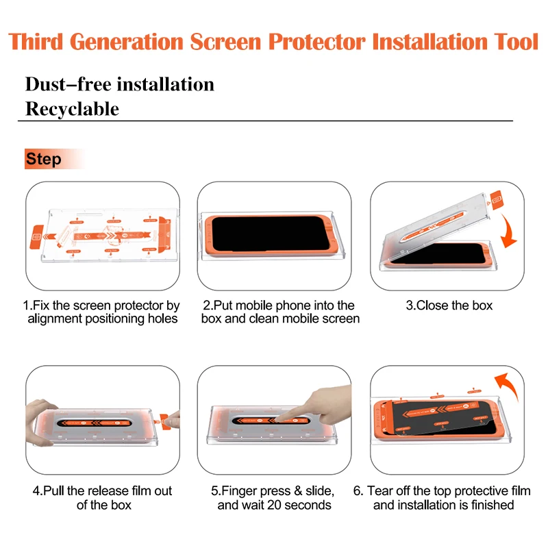 For iPhone 13 Pro Max mini 12 11 Screen Protector Installation Kit Tools Tempered Glass With Easy App 9H temper glass film