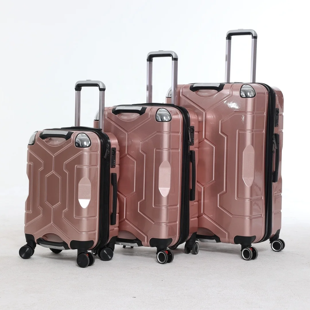 Luggage Factory Lightweight 3-Piece Travel Set with Detachable Wheels and Double Handles