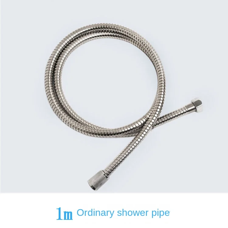Modern 1.5m Stainless Steel Shower Hose Explosion-Proof Nozzle PVC Brass Water Pipe Chrome Flexible Electroplated Metal Kitchen