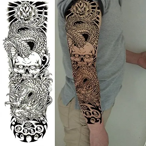 Custom OEM ODM Full Arm Sleeve Leg Back Beauty Smart Temporary Tattoo Sticker for Body Art
