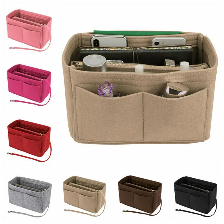 Felt  Purse Organizer Insert Purse Hand bag Organizer Bag in Bag Organizer Fits Speedy Neverfull with Inner Pocket