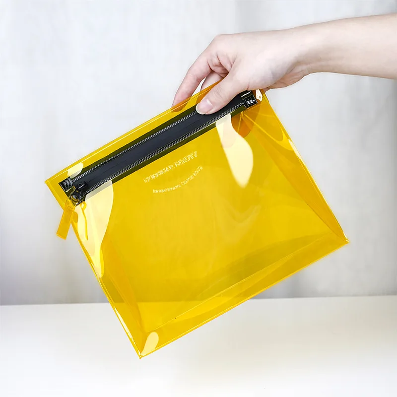 New Products 2024 Tpu Pvc Transparent Waterproof Cosmetic Pouch Makeup Bag Clear Eco Friendly  Zipper PVC bag