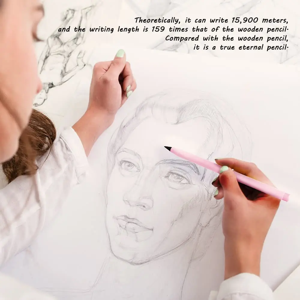 2023 new plastic clip forever tip nib pencil With Eraser student gift No Need Sharpened Eternal Pencil