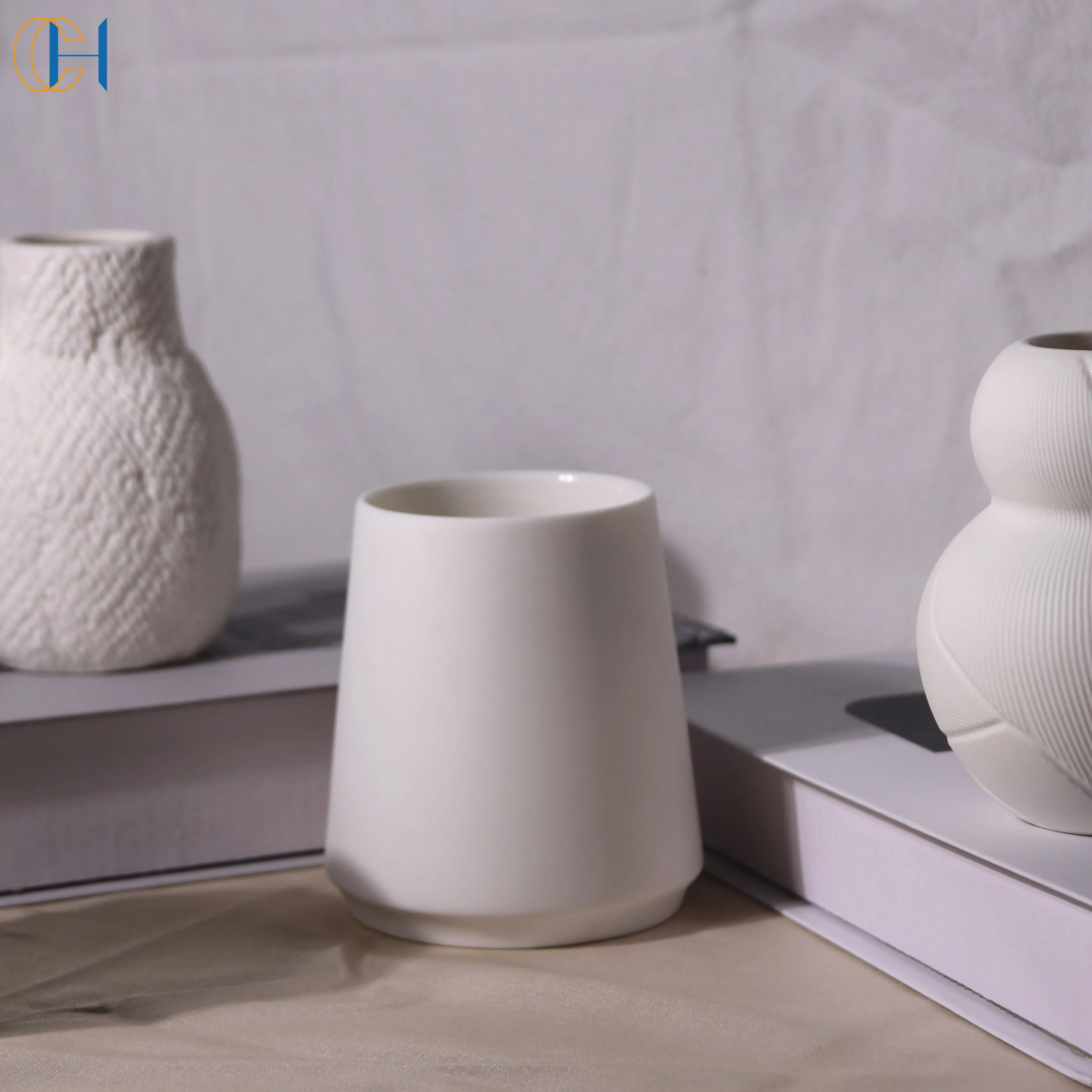 C&H Multi-use Plant Pot Empty Soy Wax Porcelain Candle Vessel