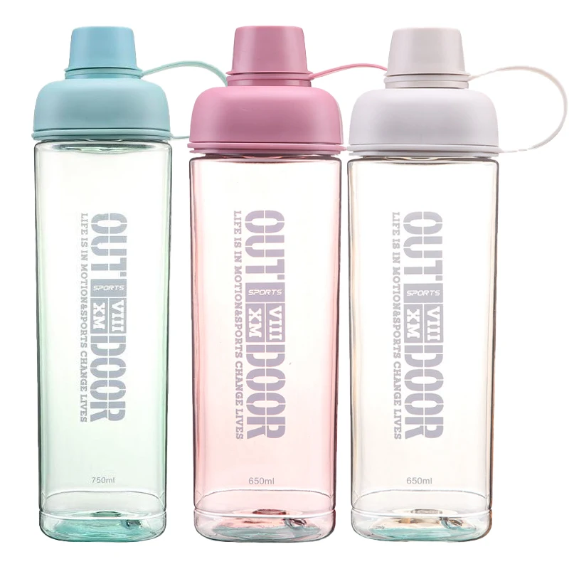 Unique Square Water Bottle Carton Acrylic Eco Friendly infuse Wide Mouth BPA Free Dishwasher Safe Flat Water bottle