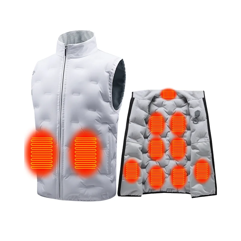 Customized Heating Cotton Sleeveless Jacket Temperature Control Outdoor Waistcoat Washable Usb Charging Heated Vest With Battery