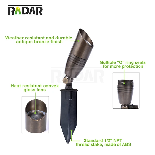 Low Voltage Outdoor Directional Up light exterior fancy led outdoor waterproof wall light with Spike 12V AC/DC Garden