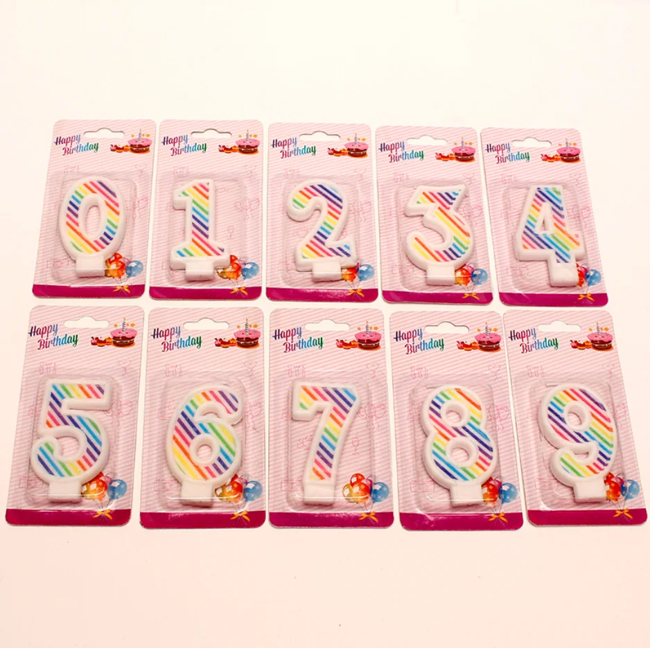 New creative Numbers 0-9 Birthday candles Cartoon personality pattern cake candle