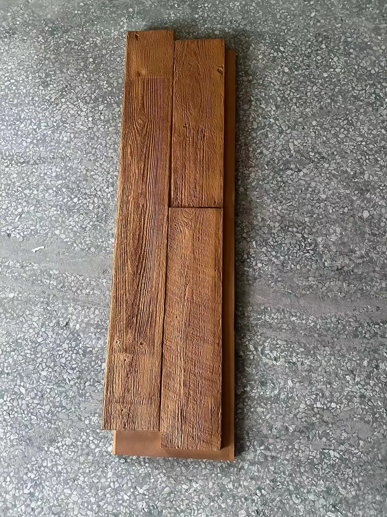 Light weight easy installation PU faux wood 3d wall panel Polyurethane artificial stone sea rot wood veneer for outdoor use