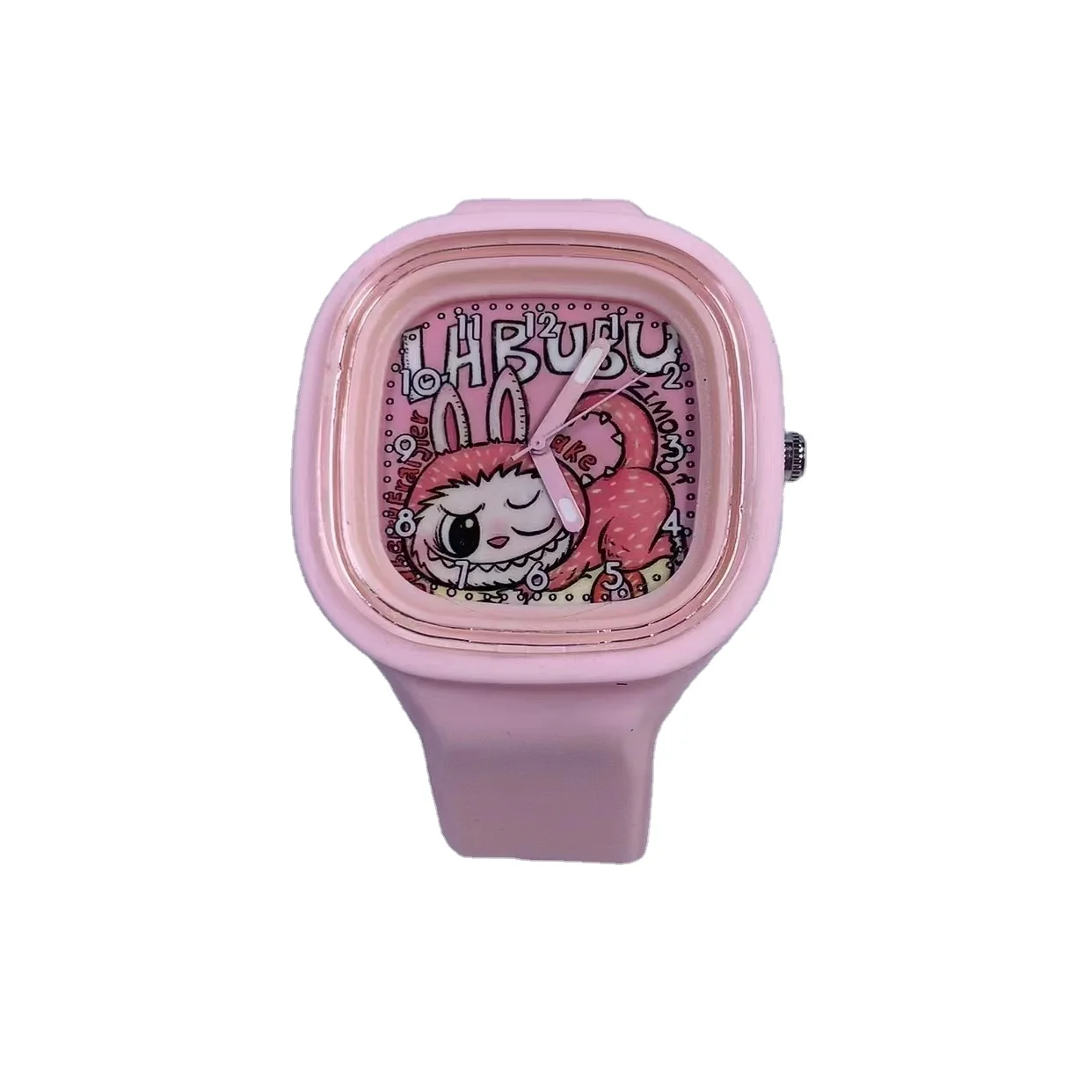 New jelly square silica gel skin sensitive children quartz watch