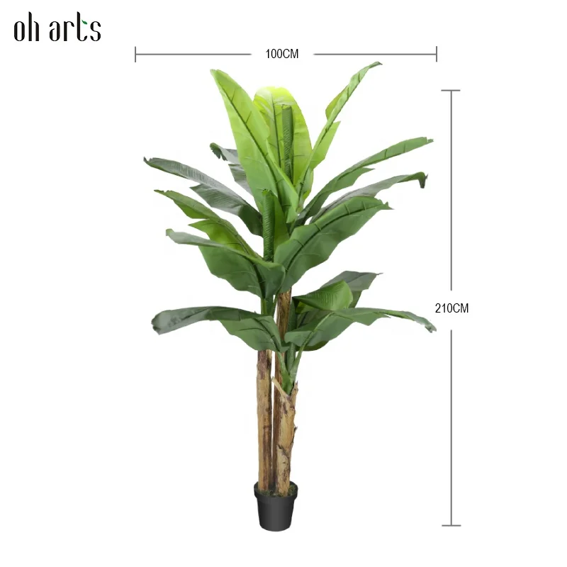 Hot Artificial Plant Banana Tree Large Leaf Products Leaves Fake Banana Tree Potted for Home Decoration