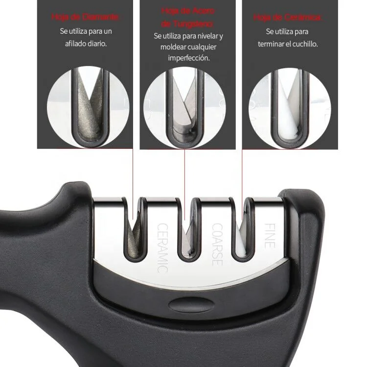 3 stage professional kitchen laser knife manual sharpener tool