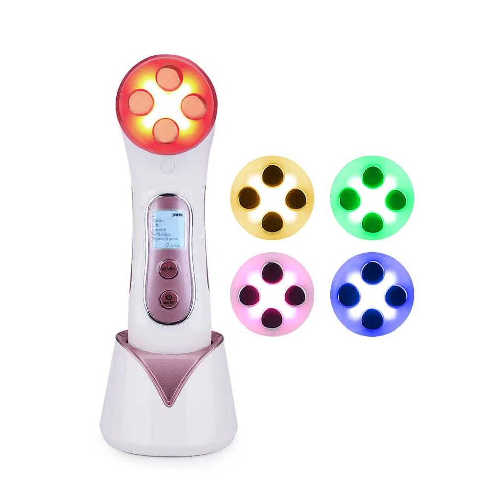 home use anti aging device face lift Microwave vibration red light therapy RF EMS device