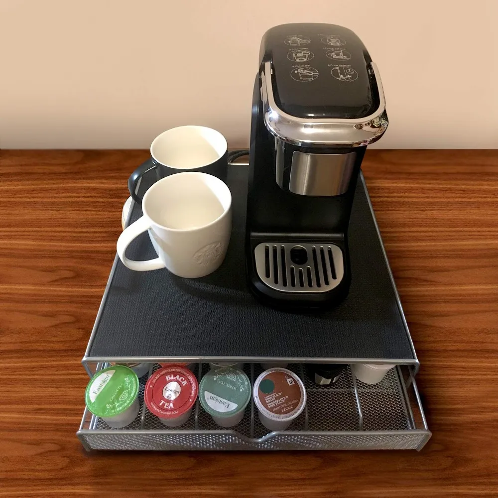 Hot Selling Kitchen Organizer 36pcs Metal Organizer K-cup Coffee Pod Storage Drawer Coffee Capsule Holder