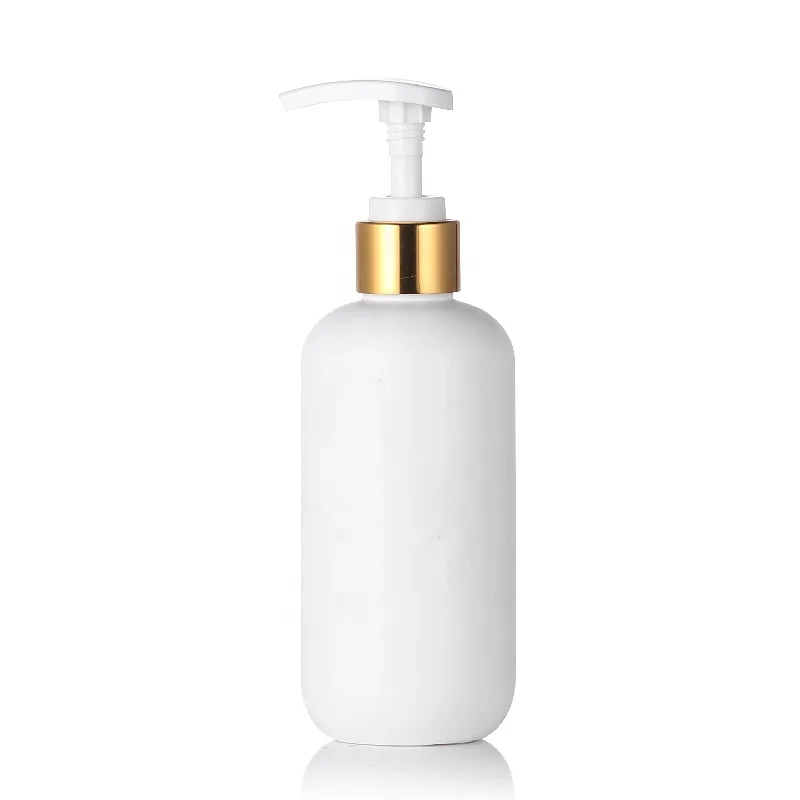 Empty Custom PE Plastic Cosmetic Packaging Cosmetics Bottles with Gold Lotion Spray Pump