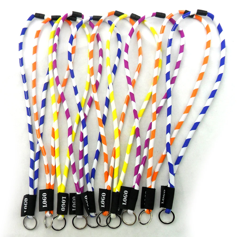 Custom Promotional Factory Cheap Price Nylon Lanyard Custom Colorful Round Neck Lanyard Designer Lanyard Key Chain Bulk