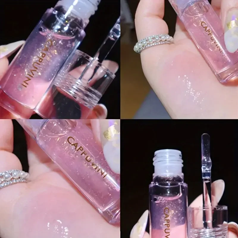 Глянцевый блеск для губ Crystal Jelly блестящий прозрачный зеркальный Увлажняющий жидкая помада масло оттенка День Святого