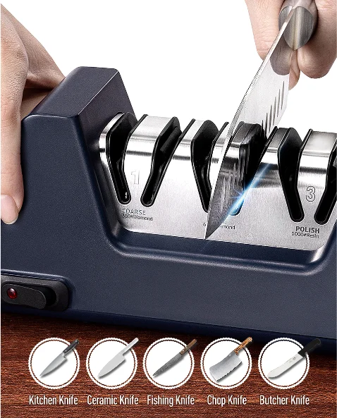 Kitchen Appliance Multi-Angle Sharpening Tool 3-Stage Electric Knife Sharpener for ceramic knives