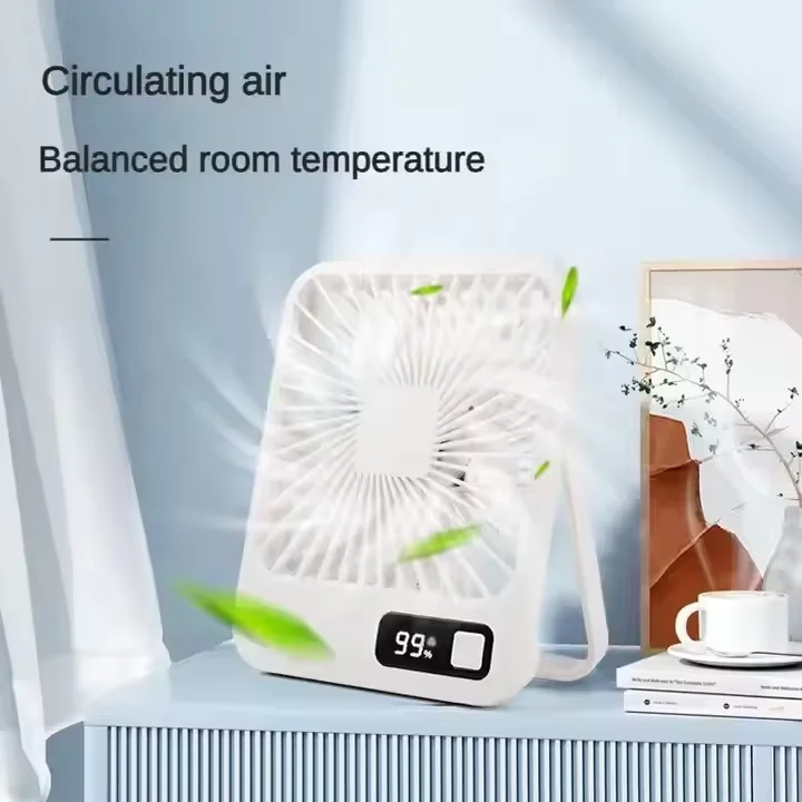 Mini Portable Desktop Fan USB Charging Quiet Foldable Hanging Standing Cooling Fan Travel Office Home Camping Fan