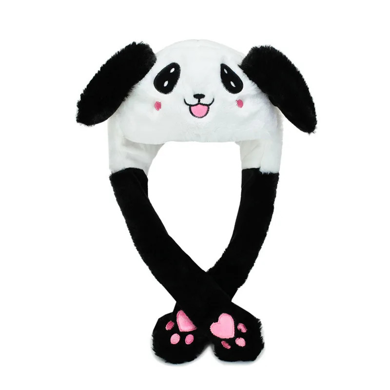 beautiful&lovely plush panda animal shaped hat with scarf&decoration mittens for winter
