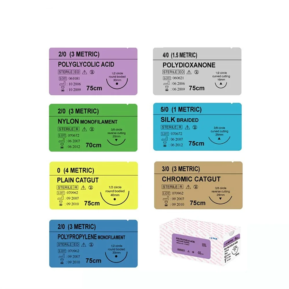 Manufacturers Surgical Sutures Disposable Medical With Stainless Steel Needle With CE ISO Approved OEM