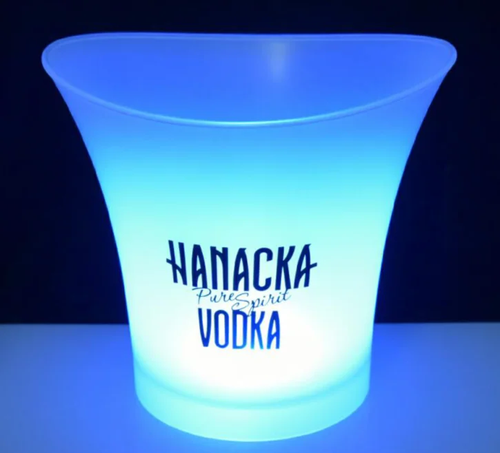 LED large plastic ice bucket for beer wine champagne