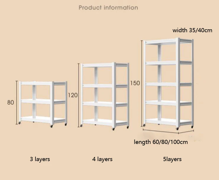 Zenewood  kitchen Storage Shelf Adjustable Garage Storage Shelving 60*40cm