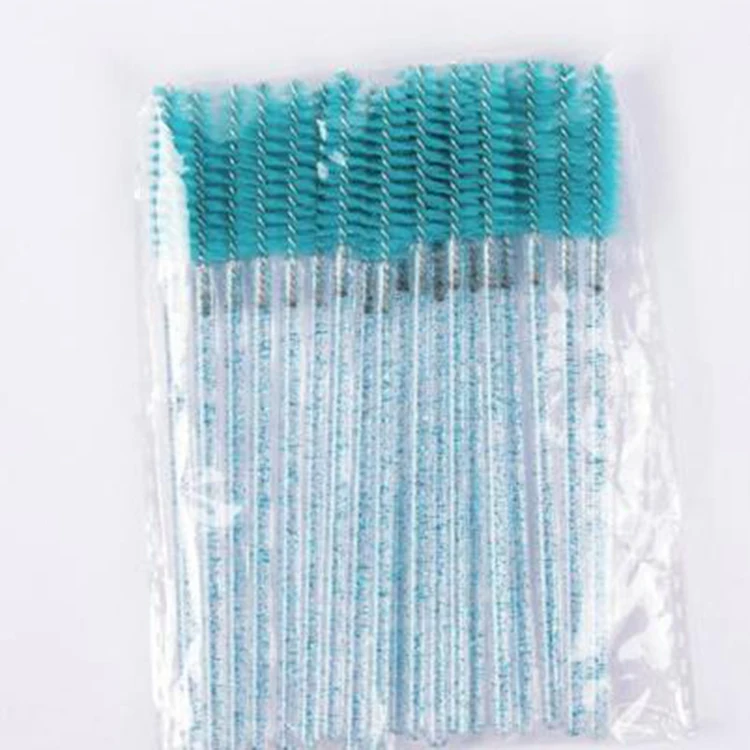 50pcs Shiny Disposable Eyelash Brushes Applicator Wands Curler Brush Set Mascara Eyebrow Spoolers Comb Makeup Cosmetics Tool