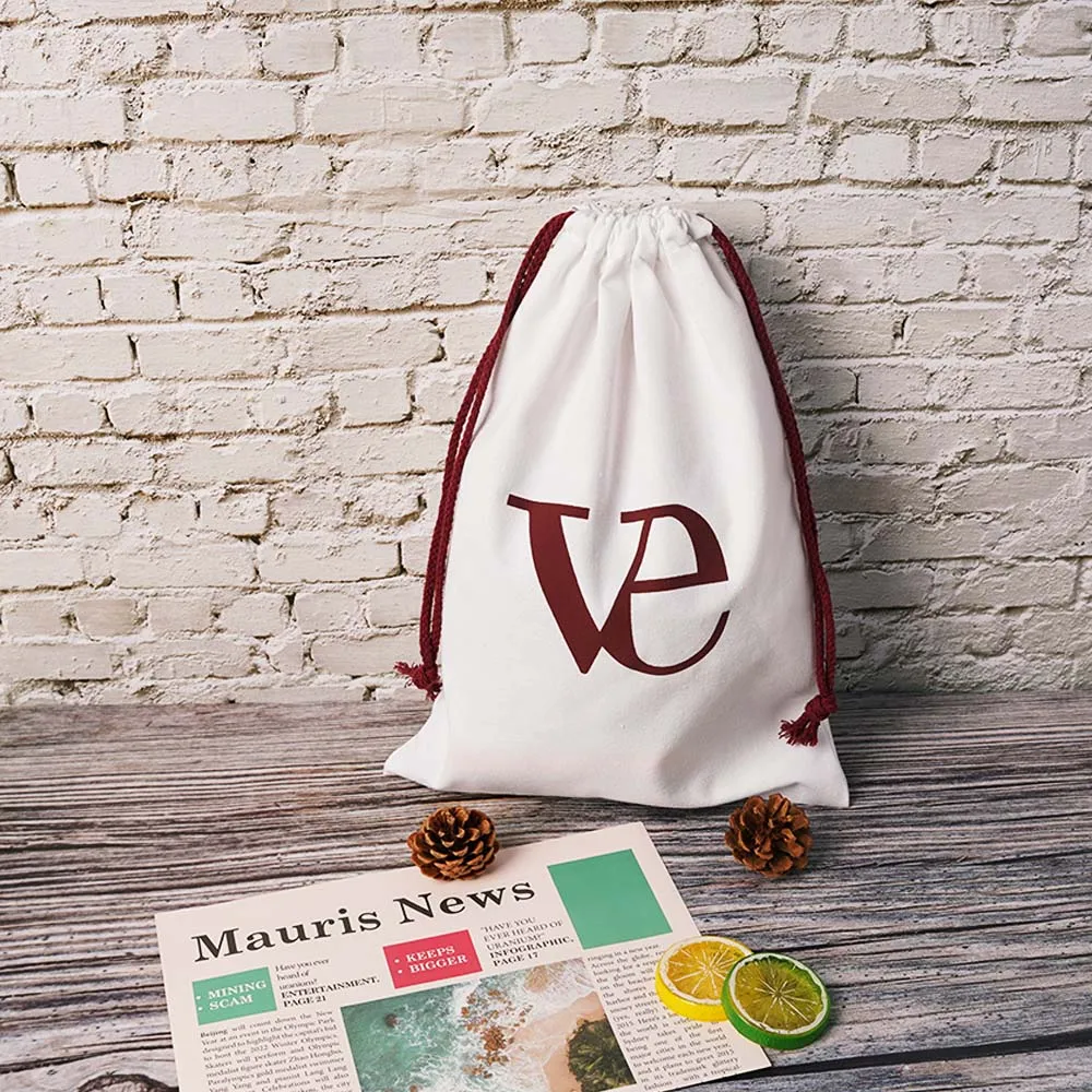 Индивидуальные хлопковые Сумки на шнурке многоразовые Экологически чистые маленькие