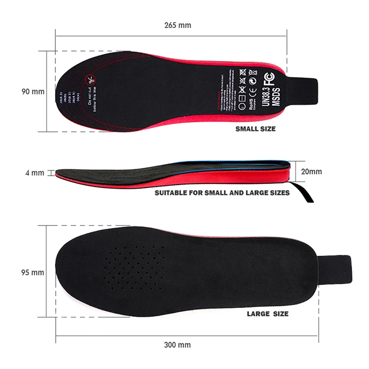 Carbon Fibre Electric Battery Powered Rechargeable Usb Warm Remote Control Wireless 3.7V Heated Insole
