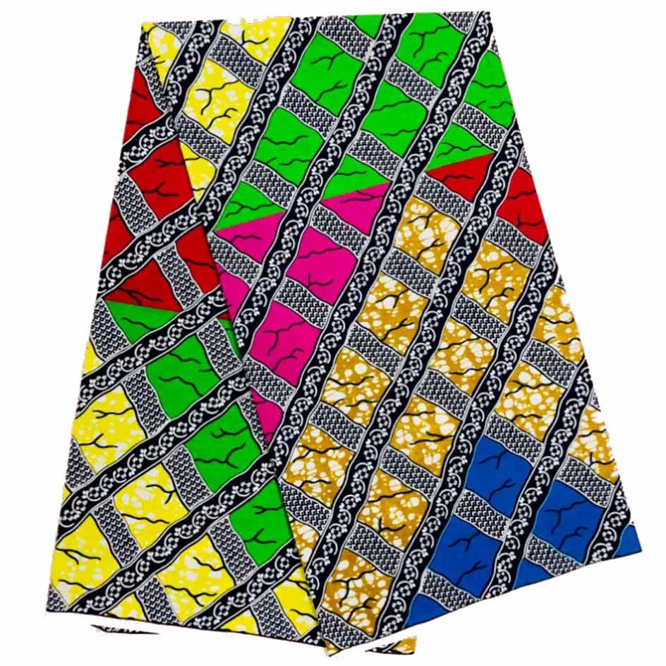 
Африканский батик-материал с принтом Анкары, 100% хлопчатобумажная восковая ткань, 6 ярдов, оптовая продажа 