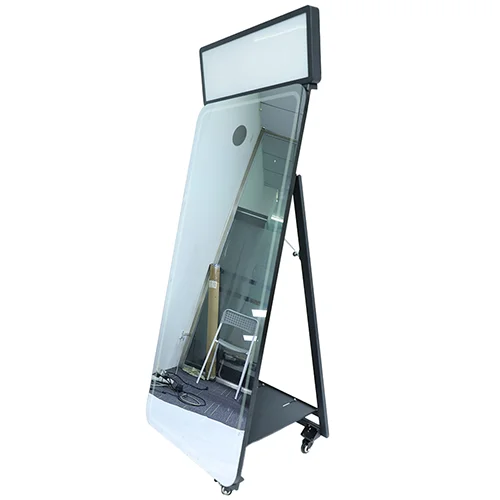 2024 Digital Mirror Booth Hot Sale Circle Mirror Photo Booth for Wedding & Events Compatible with Cameras iPads SLR Smartphones