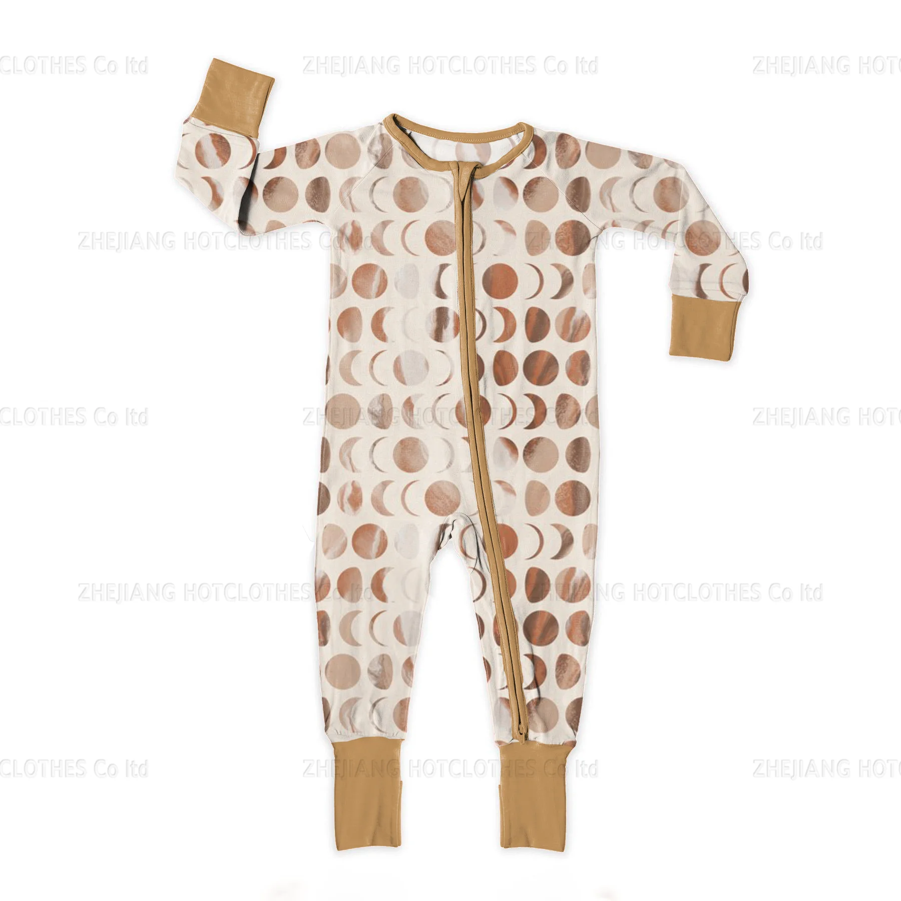 Wholesale Custom Toddler Pajamas Zipper Baby Romper Bamboo Fiber Fabric