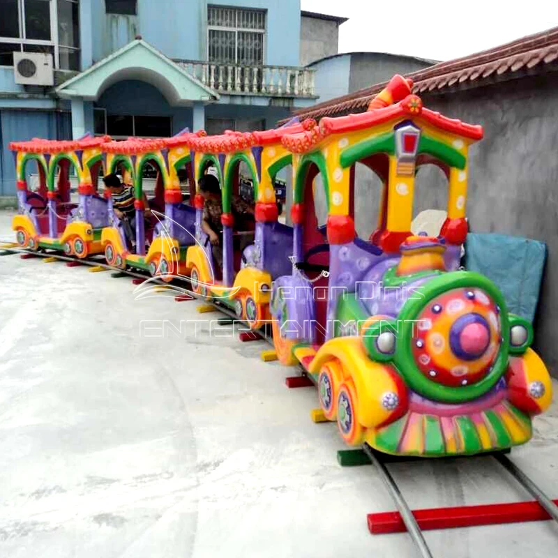Commercial funfair amusement game machine cheap amusement park tourist track train rides for sale