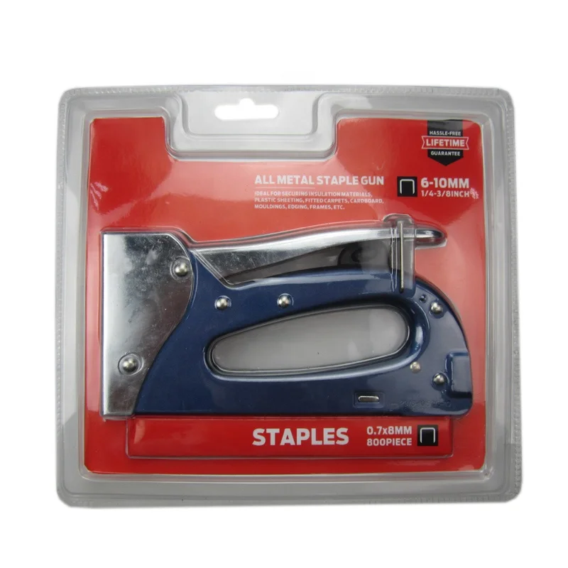 All metal body easy loading all metal staple gun operated with one hand 23 series staple gun