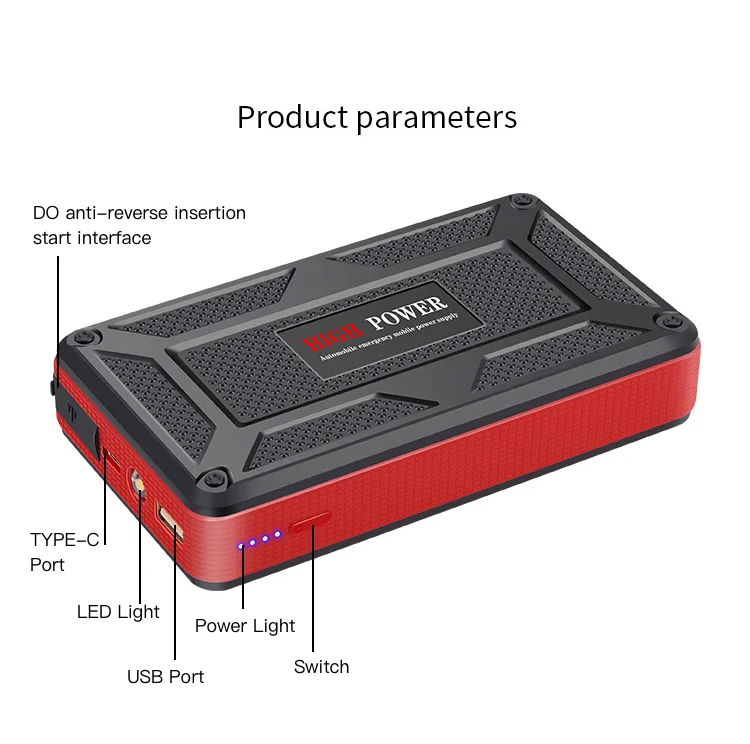 49800mAh Portable Car Jump Starter Power Bank Powerbank Jump Starter Multifunction Vehicle Jumper Cable Car Battery Charger