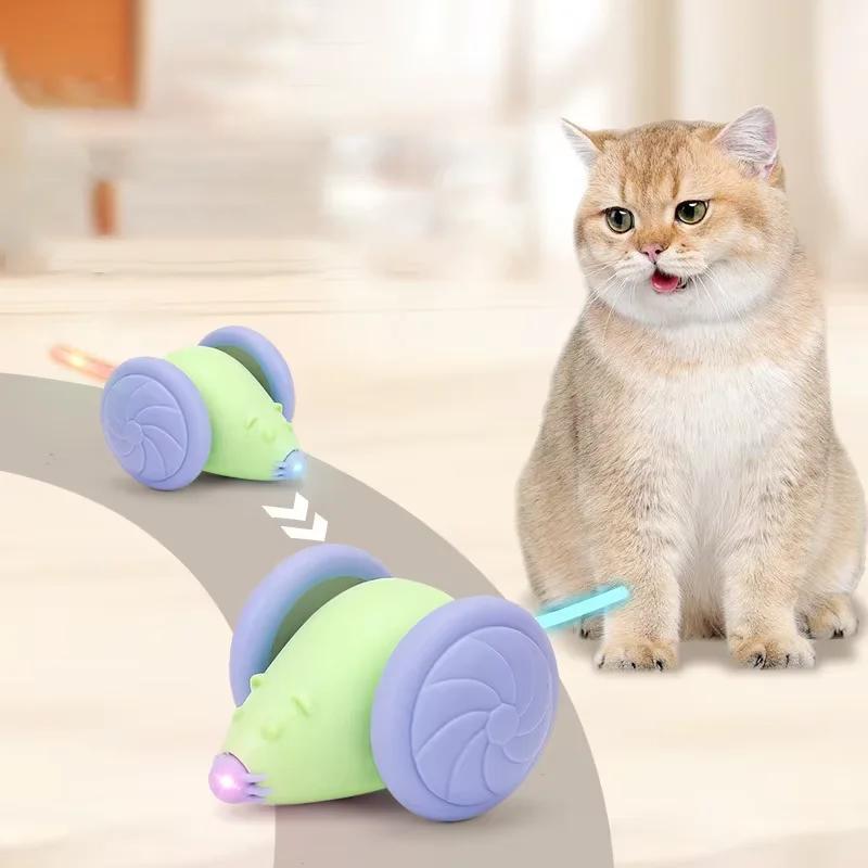 Interactive Cat Toys Automatic with LED Lights Cat Mouse Toys Smart Sensing Moving Electric Cat Toys