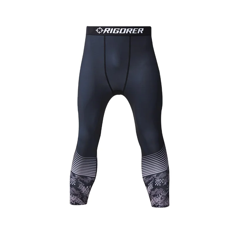 RIGORER adult fitness gym wear 3/4 compression tights for men