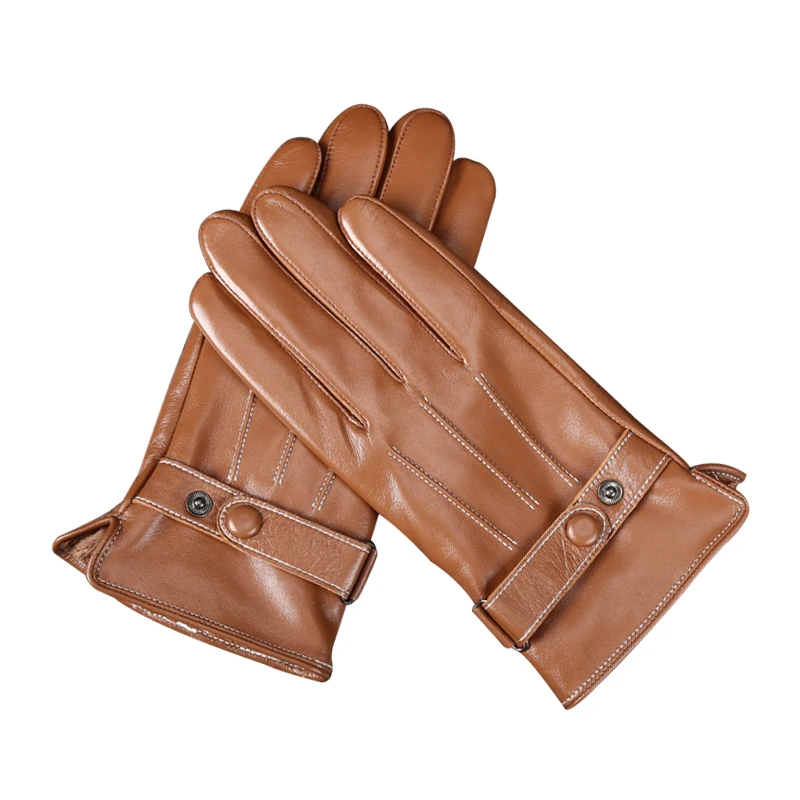 Customized YD5514 Other Sports Men leather gloves winter Warm Lining  sheepskin Lamb Leather Bike Car Driving fashion Gloves
