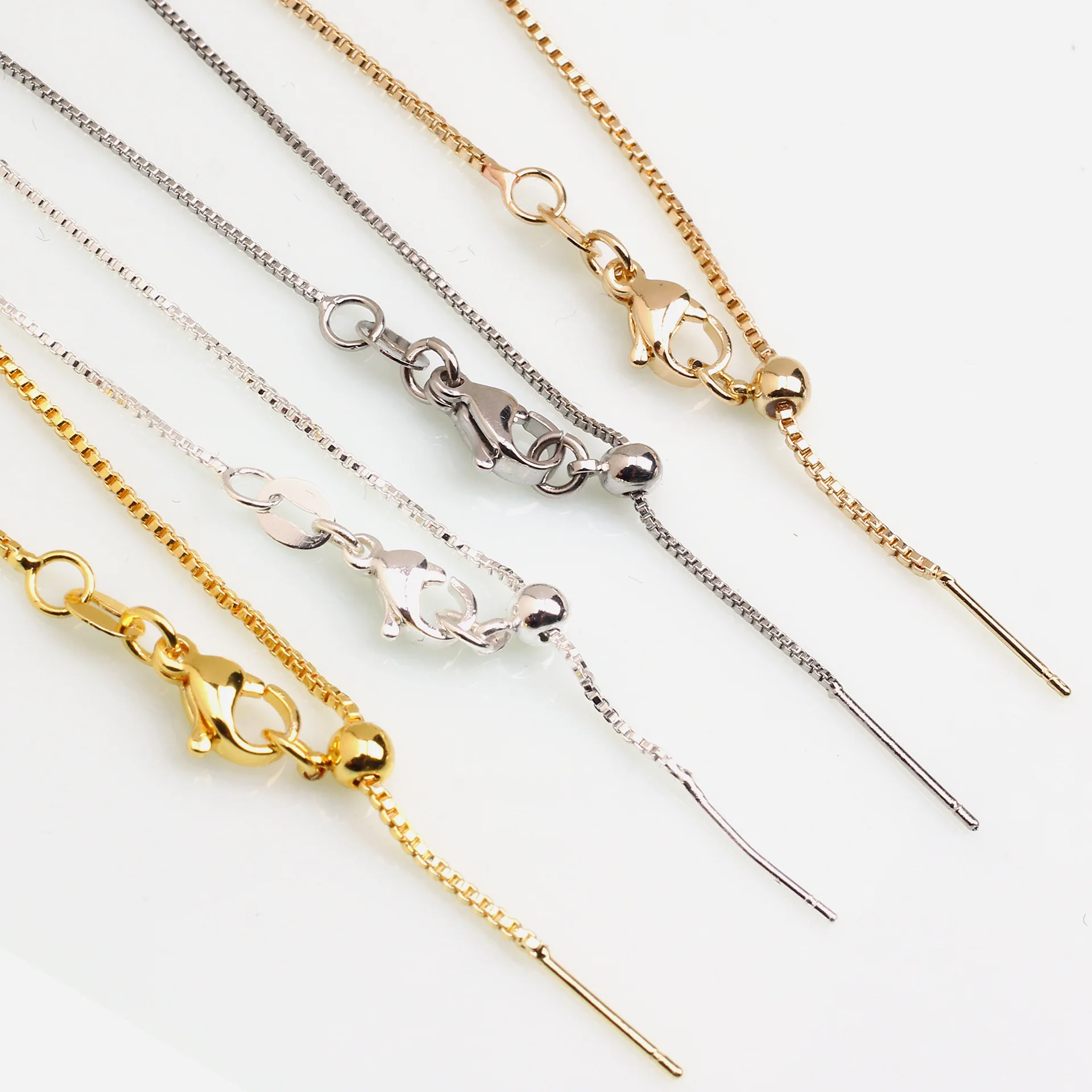 Wholesale High quality 14K 18K Gold filled Box Chain DIY jewelry Adjustable necklace and bracelet Chain