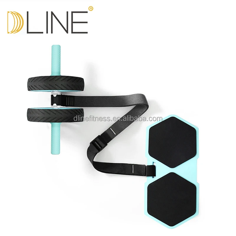 2022 New Type Fitness Equipment 2  AB wheel strength training abdominal exercise with Adjustable straps and mat