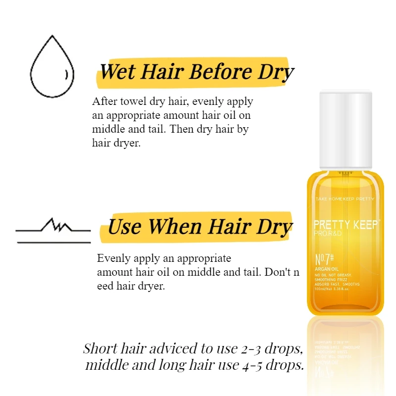 Custom Logo Vegan Hair Argan Oil Anti Frizz Heat Protect Hair Care Essential Oil