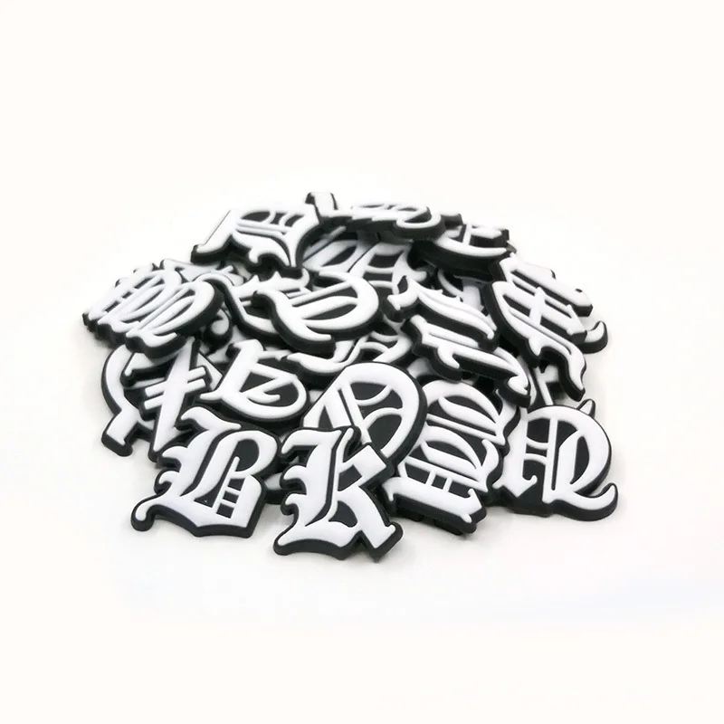 Wholesale customized good quality pvc shoe manufacturers greek letter charms