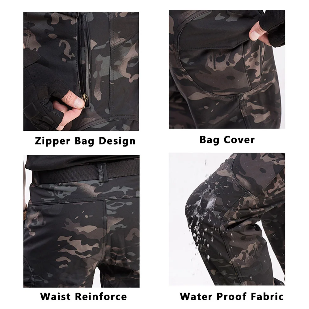 Sturdyarmor CP Outdoors Waterproof Softshell Fleece Coat Winter Suit Fleece Gear Clothing Pants Tactical Jacket for Men