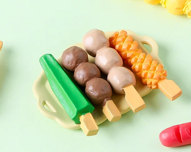 3D resin cup Squid roll okra Shrimp paste Lotus root ham meatball promotion gifts kindergarten toys mixed dollhouse accessories