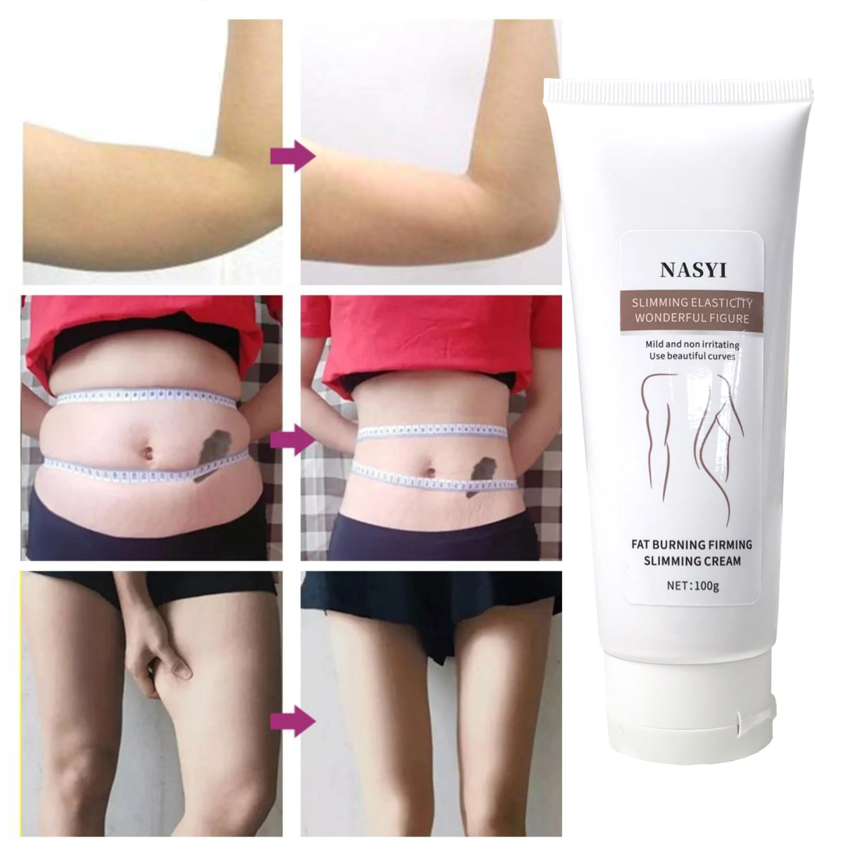 NASYI Private Label Slimming Cream Firming Shaping Belly Sculpting Body Cream Massage Oil Body Slimming Cream 100g