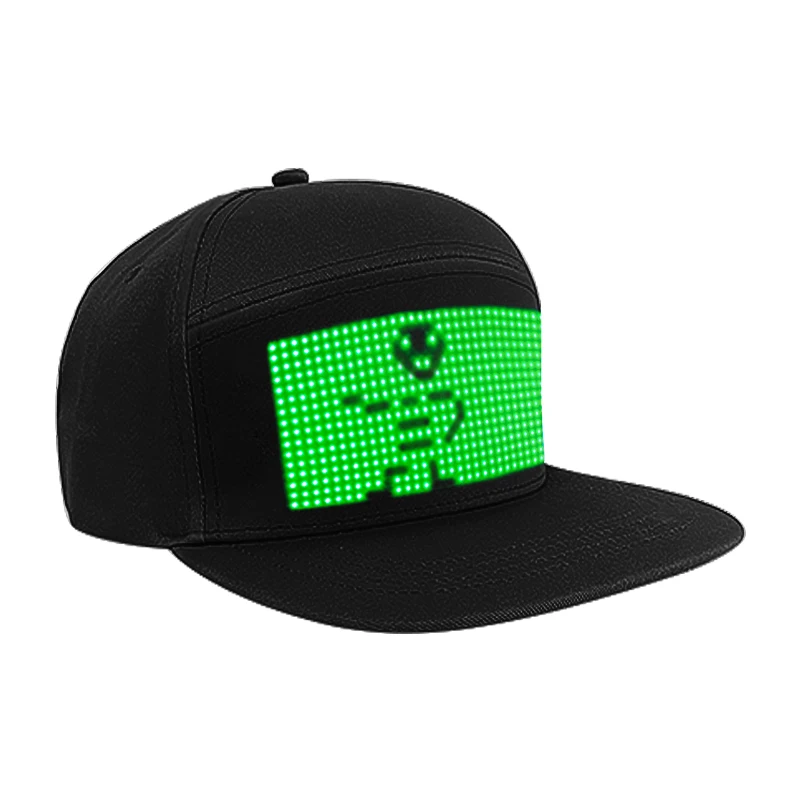 Led flashing baseball cap programmable led cap glow instagram halloween light up luminous led golf hat